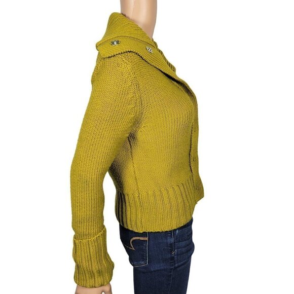 Max Azria Collection Women's Knit 100%Wool Button Up Sweater Roll Sleeves Size M - Picture 5 of 15